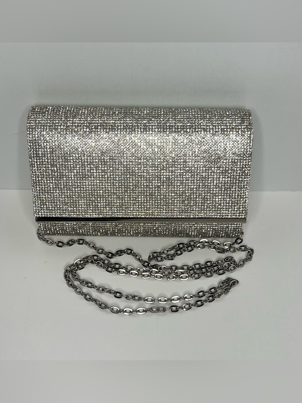 INC International Concepts Caitlin Clutch Silver